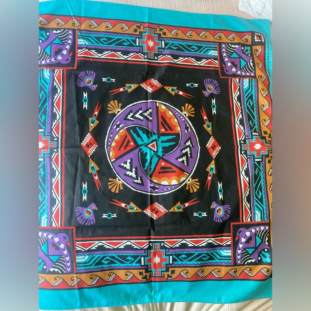 Vintage Southwestern Wamcraft Navajo Thunderbird Bandana